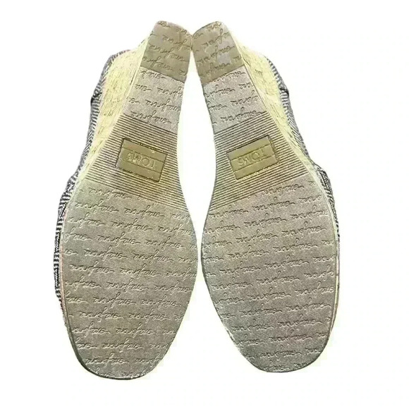 TOMS Women's Espadrille Wedge Sandal Cork Platform Houndstooth Pattern Size US 7 - Picture 3 of 6